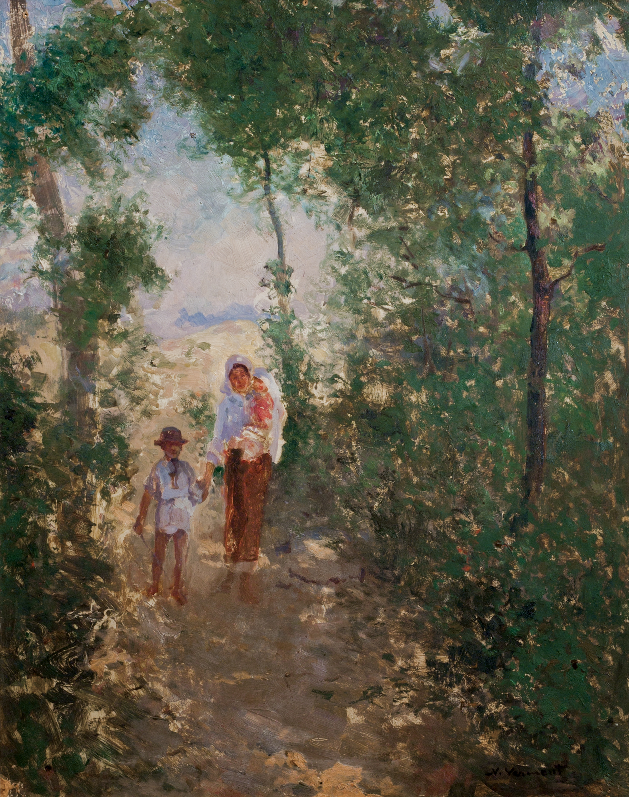 Pictură de şevalet - Vermont, Nicolae; Ţărancă cu copii