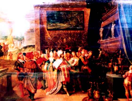 pictură - Franken, Frans II; Cresus arătându-şi bogăţiile lui Solon