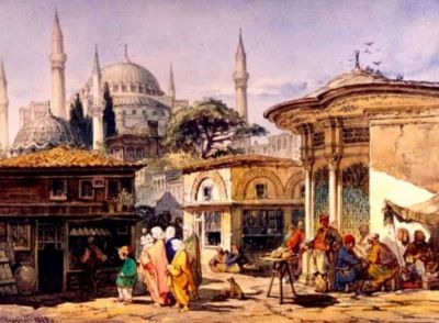 Pictură - Preziosi, Amedeo; Stradă din Constantinopol