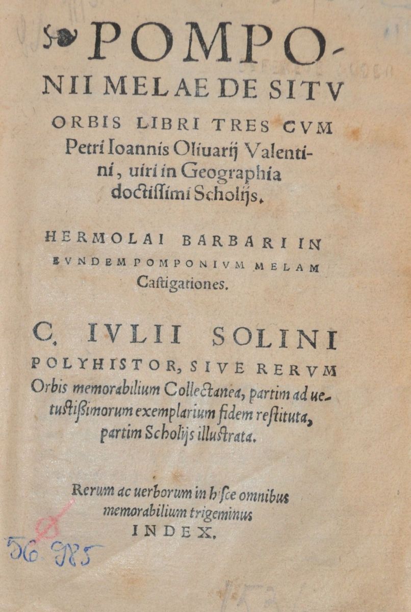 Carte Veche Pomponius Mela Autor Pomponii Melae De Situ Orbis Libri Tres Inp Bunuri