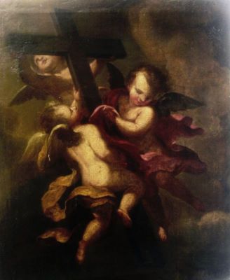 pictură - Eleutheriade, Michaela; Trei îngeri cu crucea