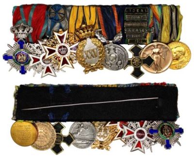 placă cu decorații; Placă cu 8 decorații (ordine și medalii)