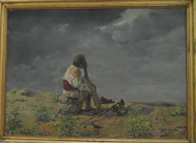 pictură de șevalet - Băncilă, Octav; Țăran pe gânduri