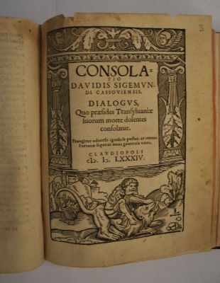 carte veche - Kassai Zsigmond Dávid; Consolatio Davidis Sigemundi Cassoviensis.