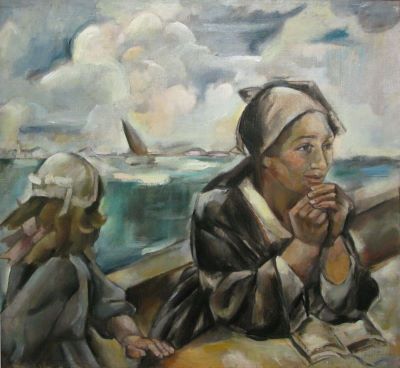 pictură de șevalet - Popea, Elena; La malul mării