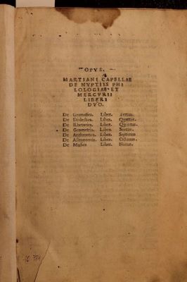 incunabul - MARTIANUS CAPELLA; De nuptiis philologiae et mercurii, de grammatica etc.