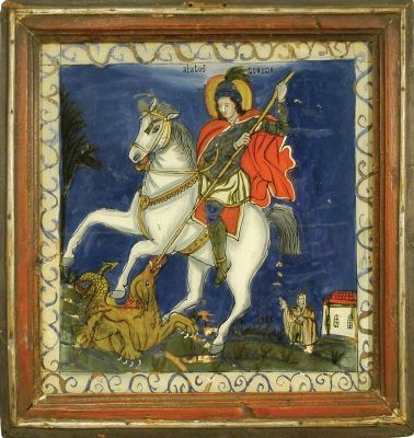 icoană - Poienaru, Ilie; Sf. Mucenic Gheorghe, ucigând balaurul