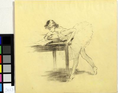 desen - anonim; Dansatoare și masă