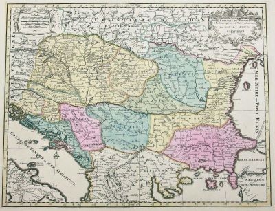 hartă - Henri Abraham Châtelain; Nicolas Sanson, Regatul Ungariei, Paris, c. 1650 (ed.: Ian Barend Elwe, Amsterdam, 1792).