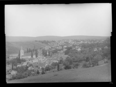 clișeu - Emil Fischer; Vedere de ansamblu a unui sat de munte.