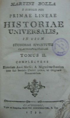 carte veche - Bola, Martinus, autor; Martini Bola e Scholis Piis Prima Lineae Historiae Universalis