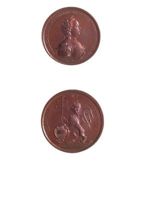 Medalie dedicată încoronării Mariei Teresia ca împărăteasă romană