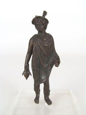statuetă; Zeul Mercurius cu petatus cu aripioare