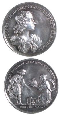 Medalie dedicată încoronării lui Iosif I ca rege al Ungariei