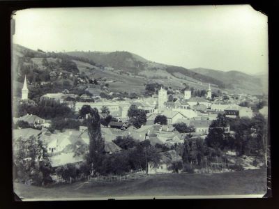 clișeu - Emil Fischer; Vedere de ansamblu a unei așezări rurale