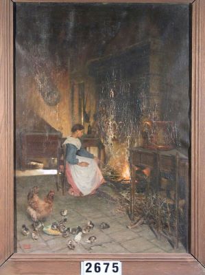 pictură de șevalet - Miess, Friedrich; Interior de bucătărie italiană