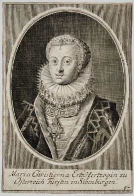 gravură - Anonim (SC.); Passe, Crispijn van de; (DEL.); Maria Christierna, Principesa Transilvaniei