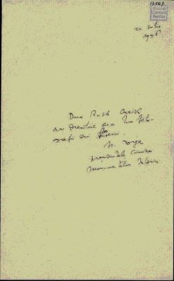 corespondență - Scrisoarea a fost redactată de Nicolae Iorga; Scrisoare datată „24 iulie 1936“, adresată doamnei Ruth Craik de Nicolae Iorga