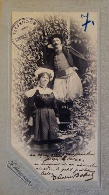 fotografie; Poetul breton Théodore Botrel cu soția, admiratori ai compozitorului George Enescu