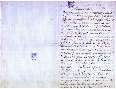 manuscris - Document redactat de către Dimitrie Bolintineanu; Scrisoare a lui Dimitrie Bolintineanu adresată lui Christian Tell, nedatată