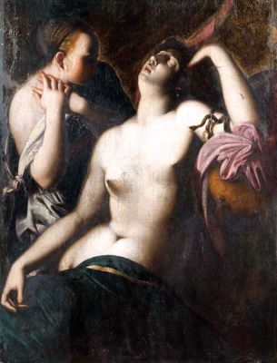 pictură de șevalet - Anonim italian; Cleopatra murind