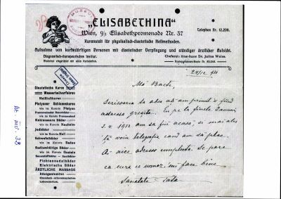 Scrisoare trimisă de Costache Enescu fiului său George Enescu
