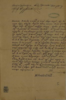 act - Document redactat și semnat de stareța Melitina; Zapis al Melitinei, stareța schitului Pasărea, privind o vie vândută lui Alexandru Vilara, 1837