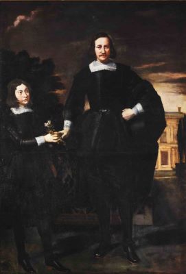 pictură de șevalet - Fiasella, Domenico; Portretul lui Giuliano Agostino di Negro și al fiului său Andrea