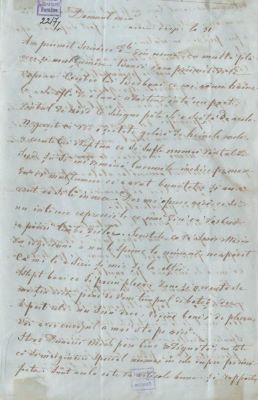 corespondență - Document redactat de către Dimitrie Bolintineanu; Scrisoare a lui Dimitrie Bolintineanu adresată lui Christian Tell, 1857