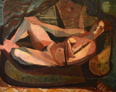pictură de șevalet - Maxy, Max Hermann; Nud culcat