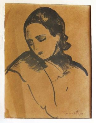 desen - Tonitza, Nicolae; Portret de femeie