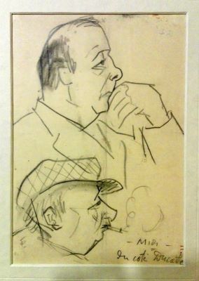 desen - Pallady, Theodor; Portret dublu de bărbați