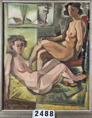 pictură de șevalet - Maxy, Max Hermann; Două femei nud