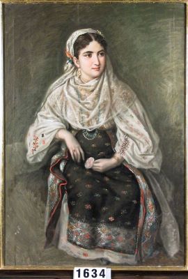 pictură de șevalet - Popp, Mișu; Portret de femeie din Câmpulung (Doamna Georgescu)