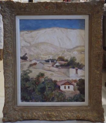 pictură de șevalet - Mutzner, Samuel; Peisaj cu case la Balcic