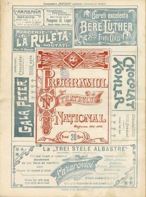 Pliantul a fost redactat în cadrul Teatrului Național din București.; Programul pieselor de teatru „Năpasta“ și „O noapte furtunoasă“ reprezentate la Teatrul Național, în stagiunea 1905-1906.