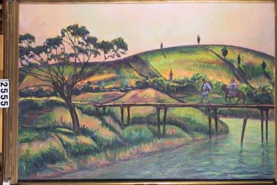 pictură de șevalet - Dărăscu, Nicolae; Peisaj cu pod la Vlaici