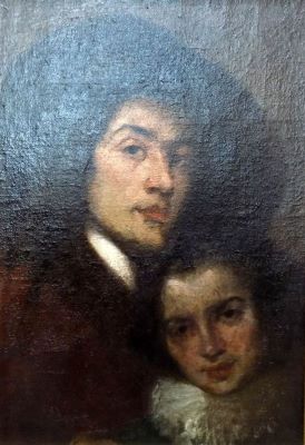 pictură de șevalet - Romano, Alexandru; Portret (de) bărbat și copil