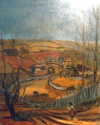 pictură de șevalet - Catargi, Henri H.; Peisaj de deal