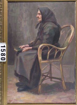 pictură de șevalet - Cabadaeff Drăgan, Maria; Babă șezând