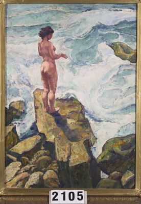 pictură de șevalet - Ressu, Camil; Femeie la țărmul mării