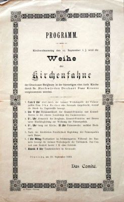 Tipografia Karl Wunder; Program al festivității de hirotonisire a steagurilor