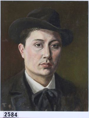 pictură de șevalet - Tamás, Emerich; Portret de bărbat cu pălărie