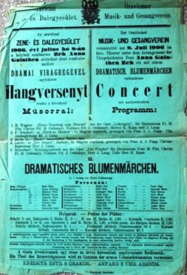 Tipografia Karoly Wunder; Afiș pentru concert și o piesă de teatru