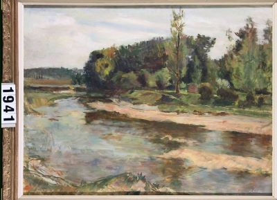 pictură de șevalet - Ciupe, Aurel; Peisaj pe Valea Someșului