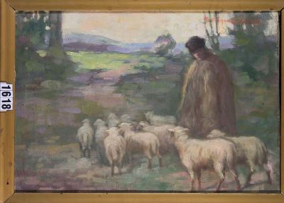 pictură de șevalet - Cabadaeff Drăgan, Maria; Ciobanul cu oile