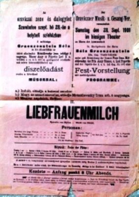 Tipografia Karoly; Afiș al operetei „Liebfrauenmilch”