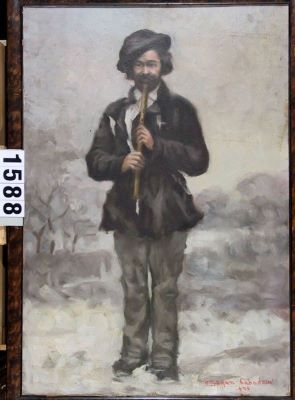 pictură de șevalet - Cabadaeff Drăgan, Maria; Bărbat cu fluier