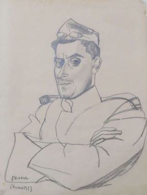 desen - Ressu, Camil; Portret de militar