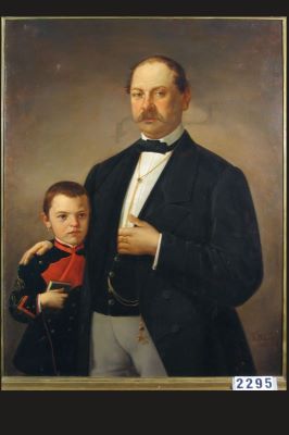 pictură de șevalet - Tattarescu, Gheorghe; Dublu portret (tatăl și fiul)